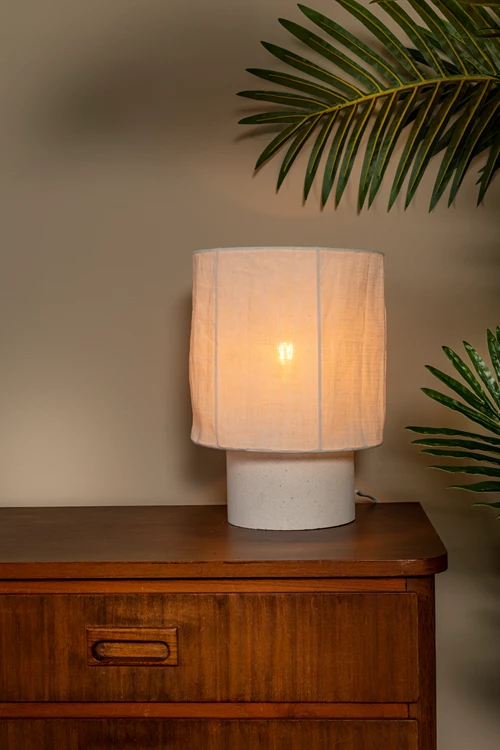 Lucide TISSAJA - Lampe de table - Ø 20 cm - 1xE14 - Blanc | Essential - ambiance 1